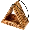 Drewniany karmnik dla ptaków - trójkątny - 2 ['budka dla ptaków', ' domek dla ptaków', ' dokarmianie ptaków', ' karmnik drewniany', ' karmnik opalany']