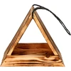 Drewniany karmnik dla ptaków - trójkątny - 4 ['budka dla ptaków', ' domek dla ptaków', ' dokarmianie ptaków', ' karmnik drewniany', ' karmnik opalany']