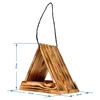 Drewniany karmnik dla ptaków - trójkątny - 8 ['budka dla ptaków', ' domek dla ptaków', ' dokarmianie ptaków', ' karmnik drewniany', ' karmnik opalany']