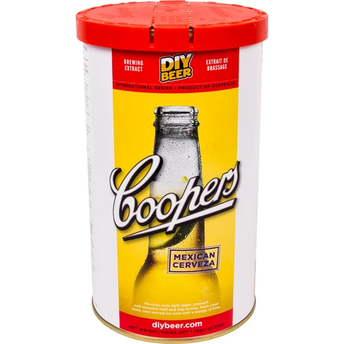 Brewkit Coopers Mexican Cerveza - 2 ['piwo domowe', '\r\npiwo domowej roboty', '\r\nzestawy do piwa domowego', '\r\nzestaw do piwa domowego', '\r\ndomowe warzenie piwa', '\r\ndomowe piwo krok po kroku', '\r\ndomowa produkcja piwa', '\r\npiwo domowe przepisy', '\r\ndomowy wyrób piwa', '\r\njak zrobić domowe piwo', '\r\nBrewkit Coopers Mexican Cerveza', ' koncentrat do domowego piwa drożdże piwowarskie drożdże Alcotek']