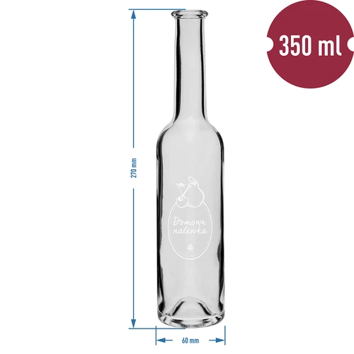 Butelka 350 ml z korkiem, nadruk Domowa nalewka - 8 ['na nalewkę', ' nalewka domowa', ' wiśniówka', ' pigwówka', ' aroniówka', ' butelka do alkoholu', ' alkohole domowe', ' butelka z nadrukiem']