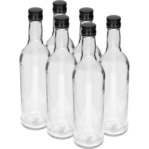 Butelka 500 ml Smukła, z zakrętką czarną, na wódkę, 6 szt.  - 1 ['butelki z zakrętkami', ' butelka z zakrętką', ' monopolówka', ' monopolówki', ' butelka na wódkę', ' butelki na wódkę', ' butelka na sok', ' butelki na soki', ' butelka na nalewkę', ' butelki na nalewkę', ' butelki na alkohole', ' butelka na alkohol', ' czarne zakrętki', ' biała butelka', ' zakręcana butelka', ' butelki zakręcane', ' butelki o smukłym kształcie']