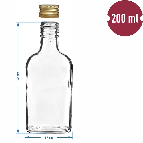 Butelka na nalewki piersiówka z zakr 200 ml 10 szt - 6 ['butelki', ' piersiówki', ' nalewki', ' butelki na nalewki', ' buteleczki', ' domowe trunki', ' domowe nalewki', ' piersiówka z zakrętką', ' butelka z zakrętką', ' buteleczka z zakrętką']