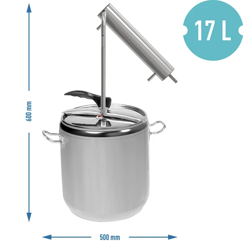 Destylator Pot-Still na szybkowarze 17 L - 8 ['destylacja', ' destylat', ' bimber', ' dania z szybkowaru', ' aparat destylacyjny jaki wybrać', ' gotowanie w szybkowarze', ' destylator Browin', ' destylatory modułowe', ' czysty destylat', ' zestaw destylacyjny', ' zestaw do destylacji', ' zestaw destylacyjny z szybkowarem', ' destylacja na różnych źródłach ciepła', ' garnek ciśnieniowy', ' gotowanie w szybkowarze', ' garnek ze stali nierdzewnej', ' szybkowar nowoczesne gotowanie', ' szybkie gotowanie', ' must have w kuchni', ' dlaczego warto mieć szybkowar', ' zalety szybkowaru', ' garnek 17 litrów']