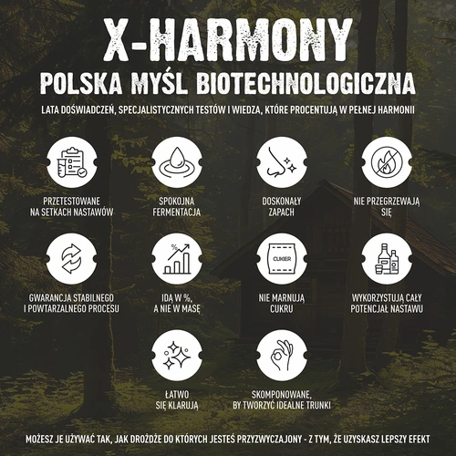 Drożdże Turbo X-Harmony 18%, 25 L, 138 g - 8 ['drożdże gorzelnicze', ' drożdże do alkoholu', ' drożdże turbo', ' drożdże harmony', ' drożdże 18%', ' drożdże do bimbru', ' do samogonu', ' drożdże gorzelnicze na 25 litrów', ' nastaw 25L', ' czysta fermentacja', ' cukrówki', ' do nastawów', ' do nastawów z cukru', ' spokojna fermentacja', ' ładny zapach podczas fermentacji', ' stabilna fermentacja', ' łatwe klarowanie', ' destylacja', ' drożdże x', ' drożdże Browin', ' drożdże 18%', ' drożdże alco', ' drożdże alko', ' polecane drożdże', ' drożdże wysokiej jakości', ' drożdże suszone z pożywką', ' łatwe klarowanie nastawu']