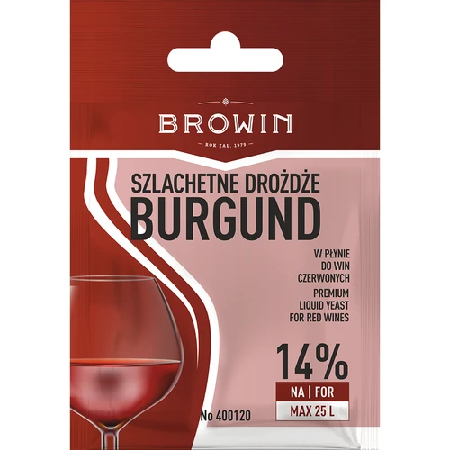 Drożdże winiarskie Burgund, 20 ml  - 1 ['drożdże winiarskie', ' drożdże burgund', ' drożdże do czerwonego wina', ' płynne drożdże', ' drożdże w płynie', ' drożdże browin', ' drożdże biowin', ' drożdże do wina', ' winiarstwo', ' sprzęt winiarski', ' zwykłe drożdże do wina']