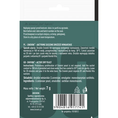 Drożdże winiarskie Enovini® - 2 ['drożdże enovini', ' aktywne suszone drożdże winiarskie', ' drożdże winne', ' drożdże do wina', ' drożdże winiarskie suszone', ' drożdże suszone', ' drożdże suszone do wina', ' drożdze do wina białego', ' drożdże do wina czerwonego']