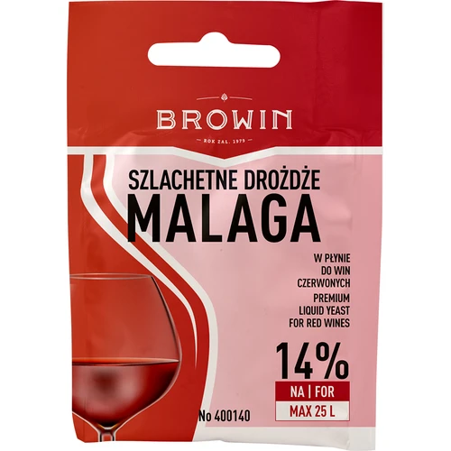 Drożdże winiarskie Malaga, 20 ml  - 1 ['drożdże malaga', ' drożdże winne', ' drożdże do wina', ' drożdże winiarskie w płynie', ' drożdże w płynie', ' drożdże w płynie do wina', ' drożdże do wina czerwonego']