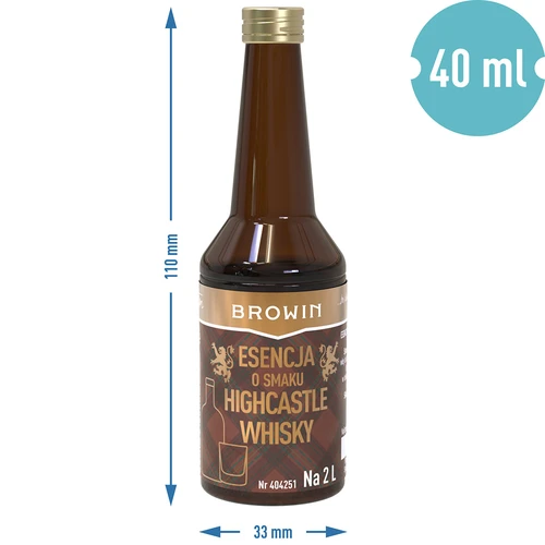 Esencja o smaku Highcastle Whisky na 2 L - 40ml - 7 ['whisky', ' highcastle whisky', ' whisky sour', ' esencja smaku', ' esencja', ' zaprawka do alkoholu', ' aromaty do alkoholu', ' esencje do bimbru', ' zaprawy do bimbru', ' aromaty', ' zaprawka whiskey', ' esencja gold']