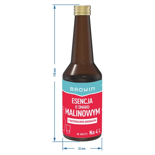 Esencja o smaku malinowym z naturalnym aromatem na 4 L - 40 ml - 7 ['esencja malinowa', ' aromat malinowy', ' zaprawka o smaku malinowym', ' nalewka malinowa', ' nalewka z malin', ' likier malinowy', ' wódka malinowa', ' esencje do bimbru', ' malinówka']