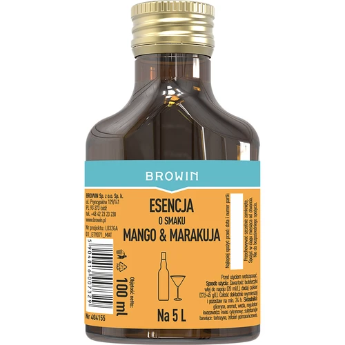 Esencja o smaku mango & marakuja na 5 L, 100 ml  - 1 ['zaprawka do alkoholu', ' do wódki aromat', ' do alkoholu', ' esencja smakowa do alkoholu', ' esencja smakowa do wódki', ' jak zrobić lemoniadę', ' zaprawka mango-marakuja', ' esencja mango', ' esencja marakuja', ' aromat passion fruit', ' esencja do bimbru', ' esencje do bimbru']