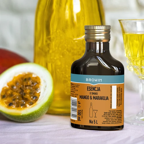 Esencja o smaku mango & marakuja na 5 L, 100 ml - 7 ['zaprawka do alkoholu', ' do wódki aromat', ' do alkoholu', ' esencja smakowa do alkoholu', ' esencja smakowa do wódki', ' jak zrobić lemoniadę', ' zaprawka mango-marakuja', ' esencja mango', ' esencja marakuja', ' aromat passion fruit', ' esencja do bimbru', ' esencje do bimbru']