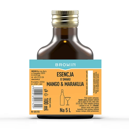 Esencja o smaku mango & marakuja na 5 L, 100 ml - 4 ['zaprawka do alkoholu', ' do wódki aromat', ' do alkoholu', ' esencja smakowa do alkoholu', ' esencja smakowa do wódki', ' jak zrobić lemoniadę', ' zaprawka mango-marakuja', ' esencja mango', ' esencja marakuja', ' aromat passion fruit', ' esencja do bimbru', ' esencje do bimbru']