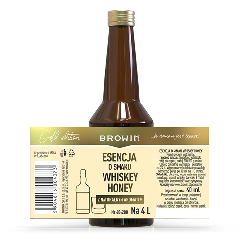 Esencja o smaku Whiskey Honey na 4 L - 40 ml - 7 ['zaprawka do alkoholu', ' aromat do alkoholu', ' aromat do wódki', ' esencja smakowa', ' aromat do whisky', ' aromat do whiskey', ' whisky', ' whiskey', ' esencja z naturalnym aromatem', ' miodownik', ' whiskey miodowa', ' esencje do bimbru', ' esencja gold']