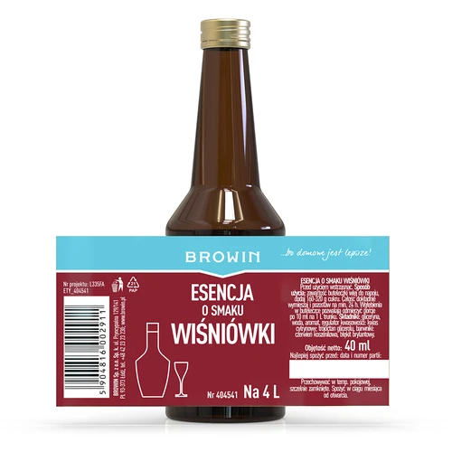 Esencja o smaku Wiśniówki na 4 L - 40 ml - 7 ['aromat do alkoholu', ' do aromatyzowania alkoholu', ' do likieru', ' do alkoholi domowych', ' zaprawka do alkoholu wiśniowa', ' o smaku wiśni', ' esencja wiśniowa', ' wiśniówka', ' zaprawka o smaku wiśniowym', ' aromat cherry', ' esencje do bimbru']