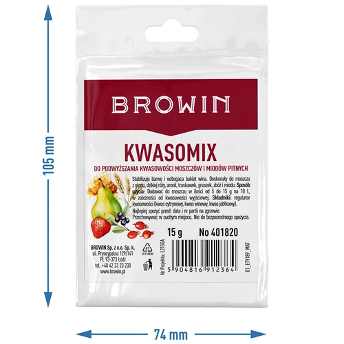 Kwasomix - regulator kwasowości - 4 ['kwasomix do wina', ' regulator kwasowości do wina', ' kwas cytrynowy', ' kwas winowy', ' kwas jabłkowy']