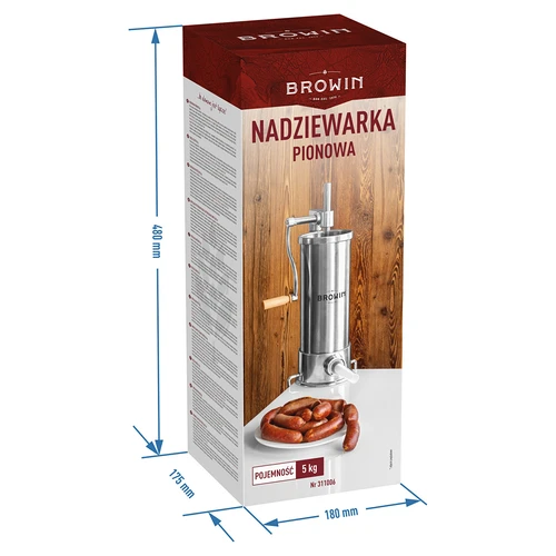 Nadziewarka pionowa 5kg - 11 ['nadziewarka do kiełbas', ' maszyna do kiełbas', ' maszyna do robienia kiełbas', ' maszyna do robienia kiełbas', ' zestaw do robienia kiełbas', ' nabijarka do kiełbas', ' nabijarka wędliniarska', ' nabijarka pionowa']