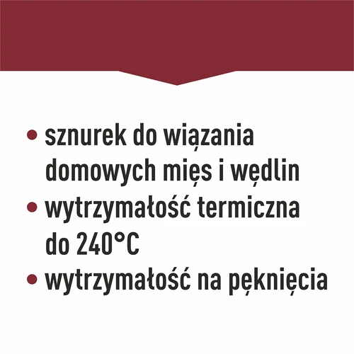 Nici wędliniarskie bawełniane białe (240°C) 55 m - 11 ['nici do wędlin', ' nici do mięs', ' sznurek wędliniarski', ' sznurek do wędlin', ' sznurek do wiązania mięs', ' do pieczenia', ' do wędzenia', ' do peklowania', ' do parzenia', ' do obwiązywania wędlin']