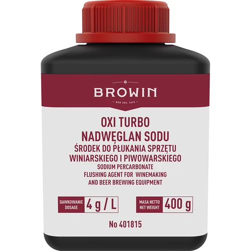 OXI Turbo - nadwęglan sodu - 400 g - 2 ['do płukania sprzętu', ' do dezynfekcji sprzętu', ' do odkażania sprzętu', ' do mycia', ' do piwowarstwa', ' do winiarstwa', ' do gorzelnictwa', ' aktywny tlen', ' do dezynfekcji', ' oxi one']