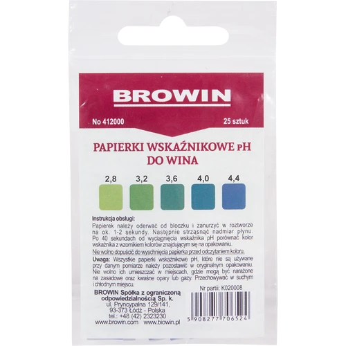 Papierki wskaźnikowe pH do wina - lakmusowe  - 1 ['papierek lakmusowy', ' papierki lakmusowe', ' papierek wskaźnikowy do wina', ' testy wina', ' papierek PH', ' wskaźnik PH do wina']