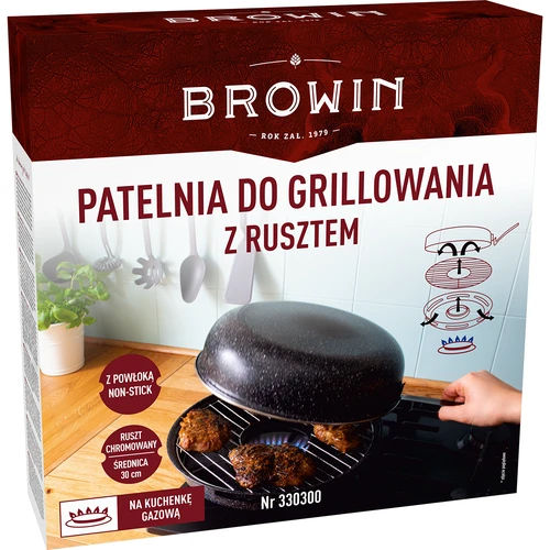 Patelnia do grillowania z rusztem - 8 ['patelnia z rusztem', ' patelnia grillowa', ' patelnia na palnik gazowy', ' patelnia z przykrywką', ' patelnia z rączką', ' domowy grill', ' prezent']