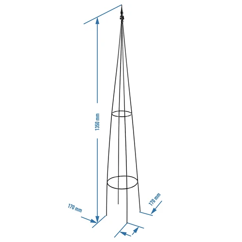 Pergola metalowa- Piramida, 135 cm - 3 ['podpora do roślin', ' do roślin pnących', ' do róż', ' do fasoli', ' do uprawy roślin', ' do rododendronów']