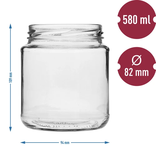 Słoik TO 580ml grubasek -6szt - 2 ['słoiki', ' słoik', ' zestaw słoików', ' pojemniki', ' szklane pojemniki', ' słoiki do przechowywania', ' słoiki kuchenne', ' słoiki ze szkła', ' słoiki do przechowywania żywności', ' słoiki na przetwory', ' słoiki na zioła', ' słoiki na kawę', ' słoiki na herbatę', ' słoiki do zmywarki', ' słoik szklany', ' komplet słoików', ' słoiki na dżemy']