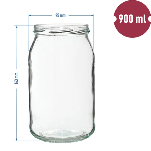 Słoik TO 900 ml z zakrętką złotą fi 82/6 - 6 szt. - 8 ['słoiki', ' szklany słoik', ' szklane słoiki', ' słoik z zakrętką', ' słoiki na przetwory', ' słoik do weków', ' słoiki do wekowania', ' słoik na ogórki', ' słoik na miód', ' 900 ml', ' 0', '9 l.']