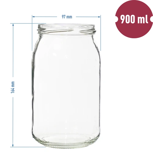 Słoik TO 900ml fi82/6 - 8szt. - 7 ['słoiki do weków', ' słoiki do kiszenia', ' do kiszonek', ' do przetworów', '  na przetwory', ' bez zakrętek', ' 900 ml']