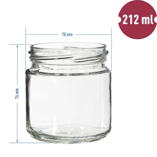 Słoik twist-off 212 ml, fi 66 - 12 szt. - 7 ['słoik szklany 200 ml', ' słoik 212 ml', ' słoiczki szklane', ' małe słoiki', ' słoiki z zakrętkami', ' słoiczki szklane', ' słoiki na przetwory', ' słoiczki na dżem', ' słoik zakrętki owoce', ' słoik na przyprawy', ' słoik na konfitury']