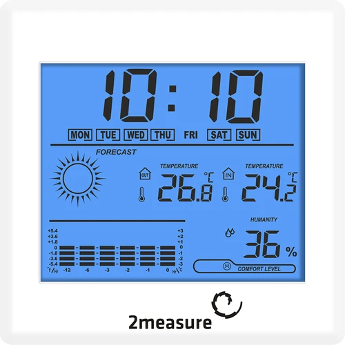 Stacja pogodowa – elektroniczna, podświetlana, sonda, biała - 2 ['stacja pogody z sondą', ' termometr-higrometr', ' stacja pogody wielofunkcyjna', ' do pomiaru temperatury', ' z zegarem', ' podświetlany wyświetlacz', ' pamięć mini-max', ' pomiar wilgotności', ' browin', ' stacja pogodowa']