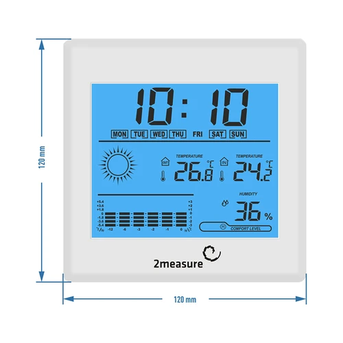 Stacja pogodowa – elektroniczna, podświetlana, sonda, biała - 7 ['stacja pogody z sondą', ' termometr-higrometr', ' stacja pogody wielofunkcyjna', ' do pomiaru temperatury', ' z zegarem', ' podświetlany wyświetlacz', ' pamięć mini-max', ' pomiar wilgotności', ' browin', ' stacja pogodowa']