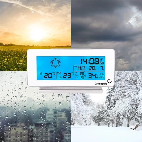 Stacja pogodowa RCC, DCF – elektroniczna, bezprzewodowa, podświetlana czujnik, biała - 17 ['stacja pogodowa', ' domowa stacja pogodowa', ' temperatura', ' temperatura otoczenia', ' kontrola temperatury', ' termometr elektroniczny', ' termometr z czujnikiem', ' termometr wewnętrzny', ' termometr zewnętrzny', ' termometr na zewnątrz', ' stacja pogodowa']