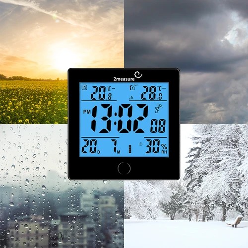 Stacja pogodowa RCC, DCF – elektroniczna, bezprzewodowa, podświetlana czujnik, czarna - 15 ['stacja pogodowa', ' domowa stacja pogodowa', ' temperatura', ' temperatura otoczenia', ' kontrola temperatury', ' termometr elektroniczny', ' termometr z czujnikiem', ' termometr wewnętrzny', ' termometr zewnętrzny', ' termometr na zewnątrz', ' wilgotnościomierz', ' stacja pogodowa']