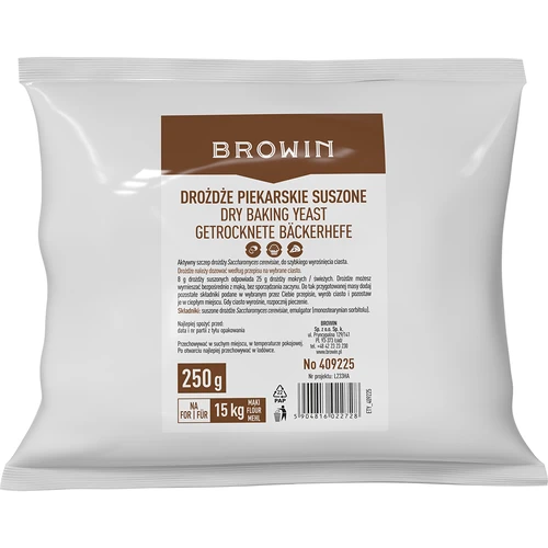 Suszone drożdże piekarskie, 250g - 2 ['drożdże piekarnicze', ' drożdże piekarskie', ' do wypieku chleba', ' do wypieku pieczywa', ' do ciasta drożdżowego', ' drożdże instant', ' drożdże do pizzy', ' domowy chleb', ' pizza domowa', ' drożdże spożywcze', ' drożdże do wypieków słonych i słodkich', ' zostań w domu', ' sprawdzone drożdże', ' domowe wypieki', ' najlepsze wypieki']