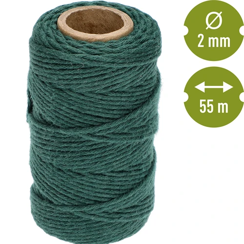 Sznurek bawełniany zielony 2 mm/55 m/100 g - 4 ['sznurek z bawełny', ' sznurek bawełniany', ' sznurek do delikatnych roślin', ' ', ' sznurek naturalny', ' ekosznurek', ' sznurek do makramy', ' sznurek do wiązania', ' sznurek do rękodzieła', ' sznurek do ściągania', ' sznurek zielony', ' zielony sznurek']