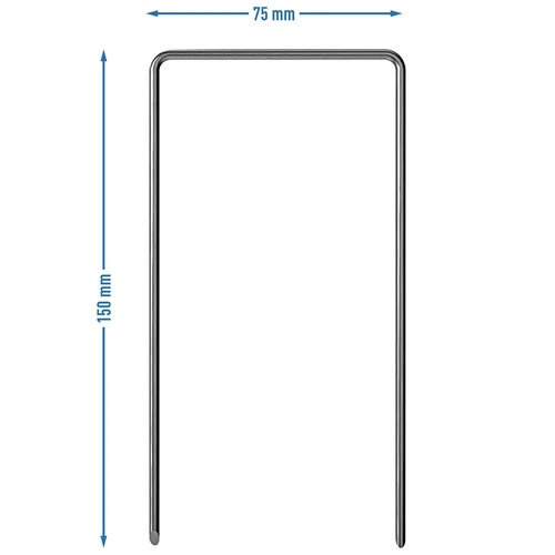 Szpilki do agrowłókniny typu U nierdzewne - 100szt. - 7 ['do agrowłókniny', ' do agrotkaniny', ' do geowłókniny', ' do siatki na krety', ' szpilka do agrowłókniny', ' szpilki ze stali nierdzewnej', '  szpilki mocujące', ' szpilki U-kształtne', ' szpilki typu U.']
