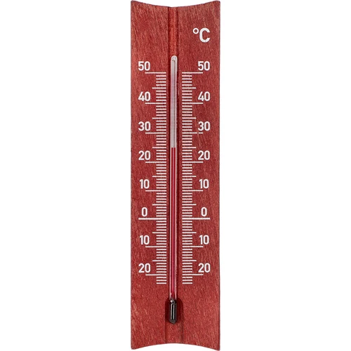 Termometr pokojowy drewniany (-20 do +50°C), barwa mahoniu, 15 cm  - 1 ['termometr wewnętrzny', ' termometr pokojowy', ' termometr do wewnątrz', ' termometr domowy', ' termometr', ' termometr drewniany pokojowy', ' termometr czytelna skala', ' termometr ze wzmocnioną kapilarą']