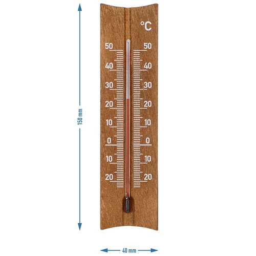 Termometr pokojowy drewniany (-20 do +50°C), ciemny brąz, 15cm - 5 ['termometr wewnętrzny', ' termometr pokojowy', ' termometr do wewnątrz', ' termometr domowy', ' termometr', ' termometr drewniany pokojowy', ' termometr czytelna skala', ' termometr ze wzmocnioną kapilarą']