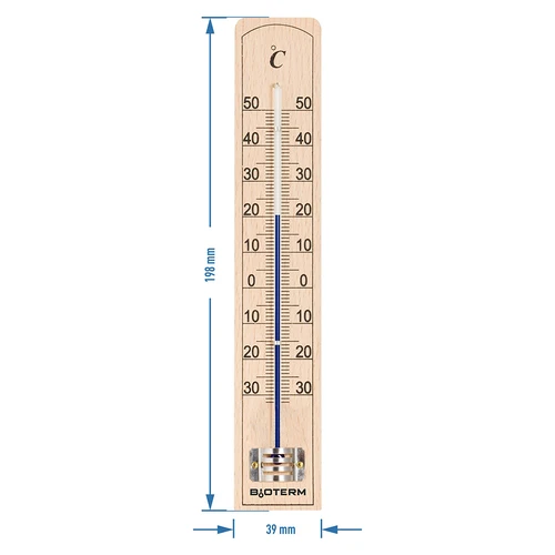 Termometr pokojowy ze wzmocnioną ochroną kapilary (-30°C do +50°C) 20cm - 2 ['termometr wewnętrzny', ' termometr pokojowy', ' termometr do wewnątrz', ' termometr domowy', ' termometr', ' termometr drewniany pokojowy', ' termometr czytelna skala', ' termometr ze wzmocnioną kapilarą']