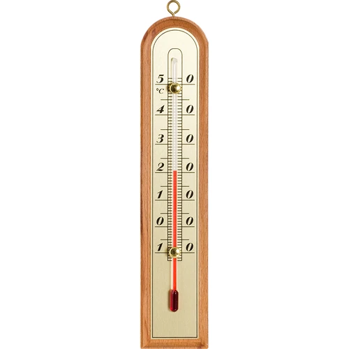 Termometr pokojowy ze złotą skalą (-10°C do +50°C) 22cm, mix  - 1 ['termometr wewnętrzny', ' termometr pokojowy', ' termometr do wewnątrz', ' termometr domowy', ' termometr', ' termometr drewniany pokojowy', ' termometr czytelna skala', ' termometr srebrna skala', ' termometr złota skala', ' termometr do powieszenia', ' tradycyjny termometr']