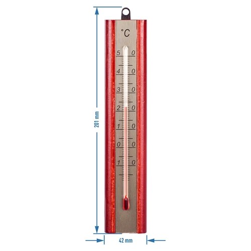 Termometr pokojowy ze złotą skalą (-40°C do +50°C) 16cm mix - 2 ['termometr wewnętrzny', ' termometr pokojowy', ' termometr do wewnątrz', ' termometr domowy', ' termometr', ' termometr drewniany pokojowy', ' termometr czytelna skala', ' termometr złota skala']