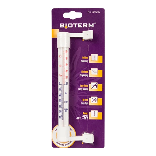 Termometr zewnętrzny biały (-50°C do +50°C) 18cm - 2 ['termometr zewnętrzny', ' termometr', ' termometr zaokienny', ' termometr czytelna skala', ' termometr z tworzywa', ' termometr na okno', ' termometr na balkon', ' termometr dwustronny', ' termometr samoprzylepny']