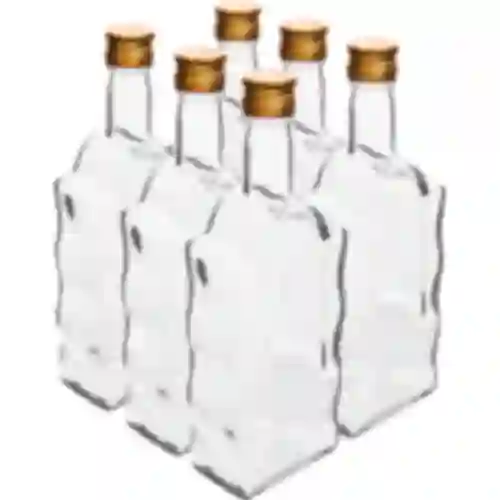 Butelka Klasztorna 500 ml, z zakrętką, biała - 6szt.
