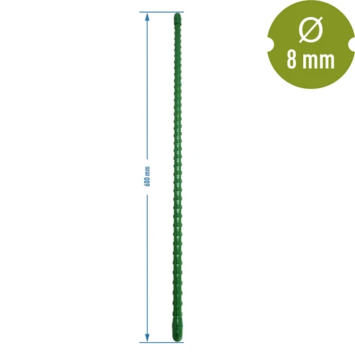 Tyczka stalowa powlekana PE 0,6 m x 8 mm - 2 ['tyczka ogrodowa', ' tyczka do roślin', ' podpora do roślin ', ' podpora ogrodowa', ' podpory ogrodowe metalowe', ' podpora do roślin pnących', ' podpory do kwiatów pnących', ' metalowe podpory do kwiatów', ' tyczki metalowe powlekane', ' tyczka do roślin powlekana']