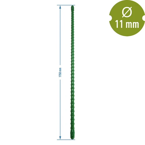 Tyczka stalowa powlekana PE 1,75 m x 11 mm - 2 ['tyczka ogrodowa', ' tyczka do roślin', ' podpora do roślin ', ' podpora ogrodowa', ' podpory ogrodowe metalowe', ' podpora do roślin pnących', ' podpory do kwiatów pnących', ' metalowe podpory do kwiatów', ' tyczki metalowe powlekane', ' tyczka do roślin powlekana']