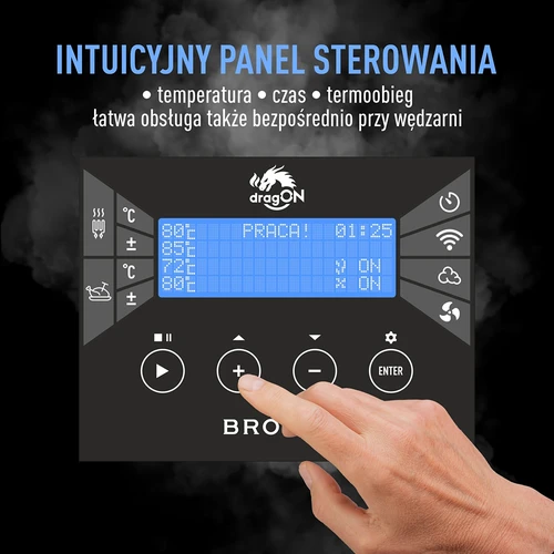 Wędzarnia elektryczna z Wi-Fi, 200 L- dragON WOOD 100IQ - 8 ['wędzenie', ' łatwe wędzarnie', ' wędzarnia elektryczna', ' wędzarnia z wi-fi', ' zalety wędzenia z wifi i aplikacją', ' aplikacja do wędzenia', ' drewniana wędzarnia', ' wędzarnia ogrodowa', ' najlepsza wędzarnia', ' wędzarnia ze sterownikiem', ' jak wędzić z apką', ' jaką wędzarnię kupić', ' domowe wędliny', ' wędzarnia na 200 L', ' wysoka wędzarnia', ' pojemna wędzarnia', ' wędzenia z dymogeneratorem', ' generator dymu do wędzenia', ' zrębki do wędzenia', ' nowości do wędzenia', ' profesjonalne wędzenie', ' łatwe wędzenie', ' jak używać wędzarnię elektryczną', ' browin control']