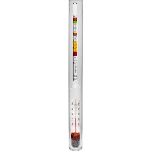 Winomierz z termometrem w nietłukącej probówce - 2 ['cukromierz', ' do wina', ' do piwa', ' urządzenie do pomiaru stężenia cukru', ' ballingomierz', ' areometr', ' potencjalna zawartość alkoholu', '']