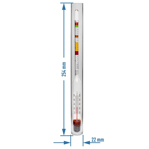 Winomierz z termometrem w nietłukącej probówce - 3 ['cukromierz', ' do wina', ' do piwa', ' urządzenie do pomiaru stężenia cukru', ' ballingomierz', ' areometr', ' potencjalna zawartość alkoholu', '']