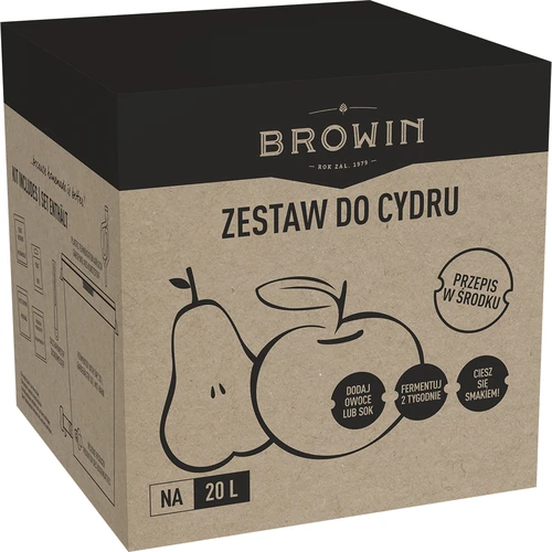 Zestaw do cydru 20 L  - 1 ['prezent', ' zestaw do cydru', ' kompletny zestaw do cydru', ' zestaw z rurką fermentacyjna', ' zestaw z pojemnikiem fermentacyjnym', ' tworzenie cydrów', ' zestaw na 20 L cydru']